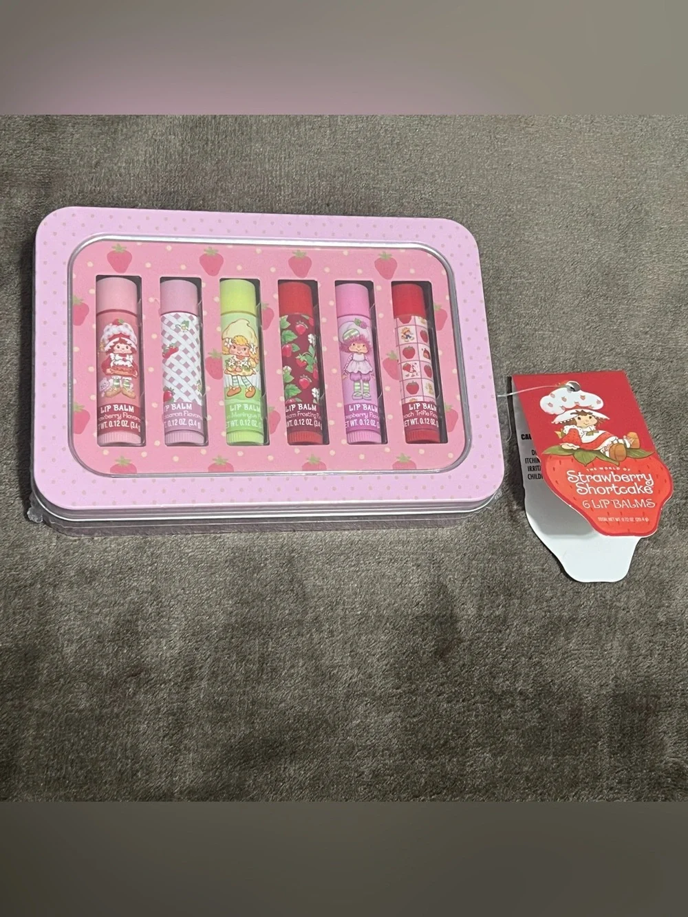 Strawberry Shortcake Lip Balm Tin Set - Assorted Pink and Red Shades